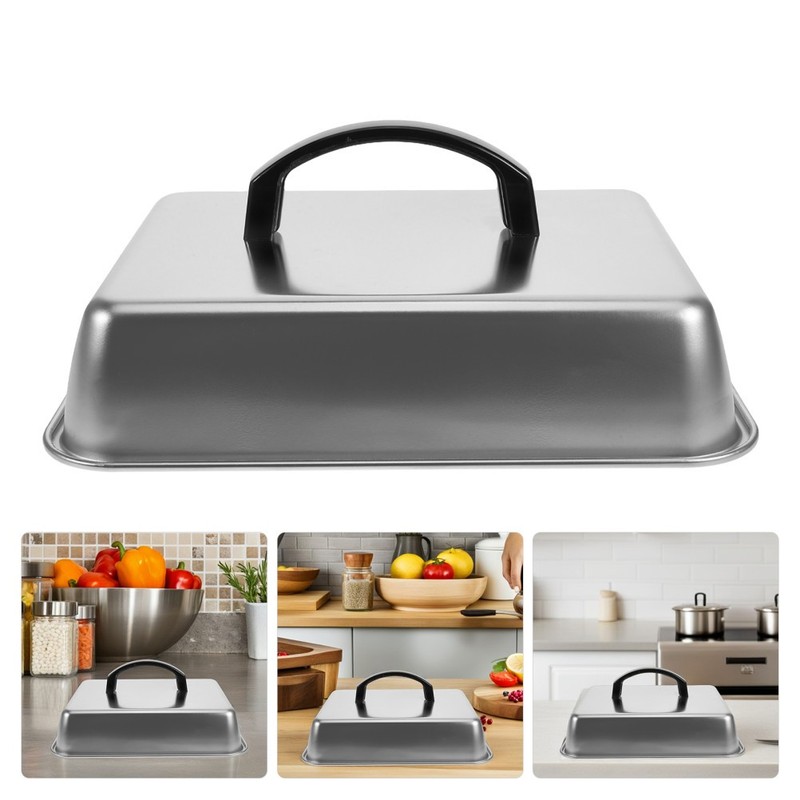 Stainless Steel Basting Cover Rectangular Pot Cheese Melting Dome gallery