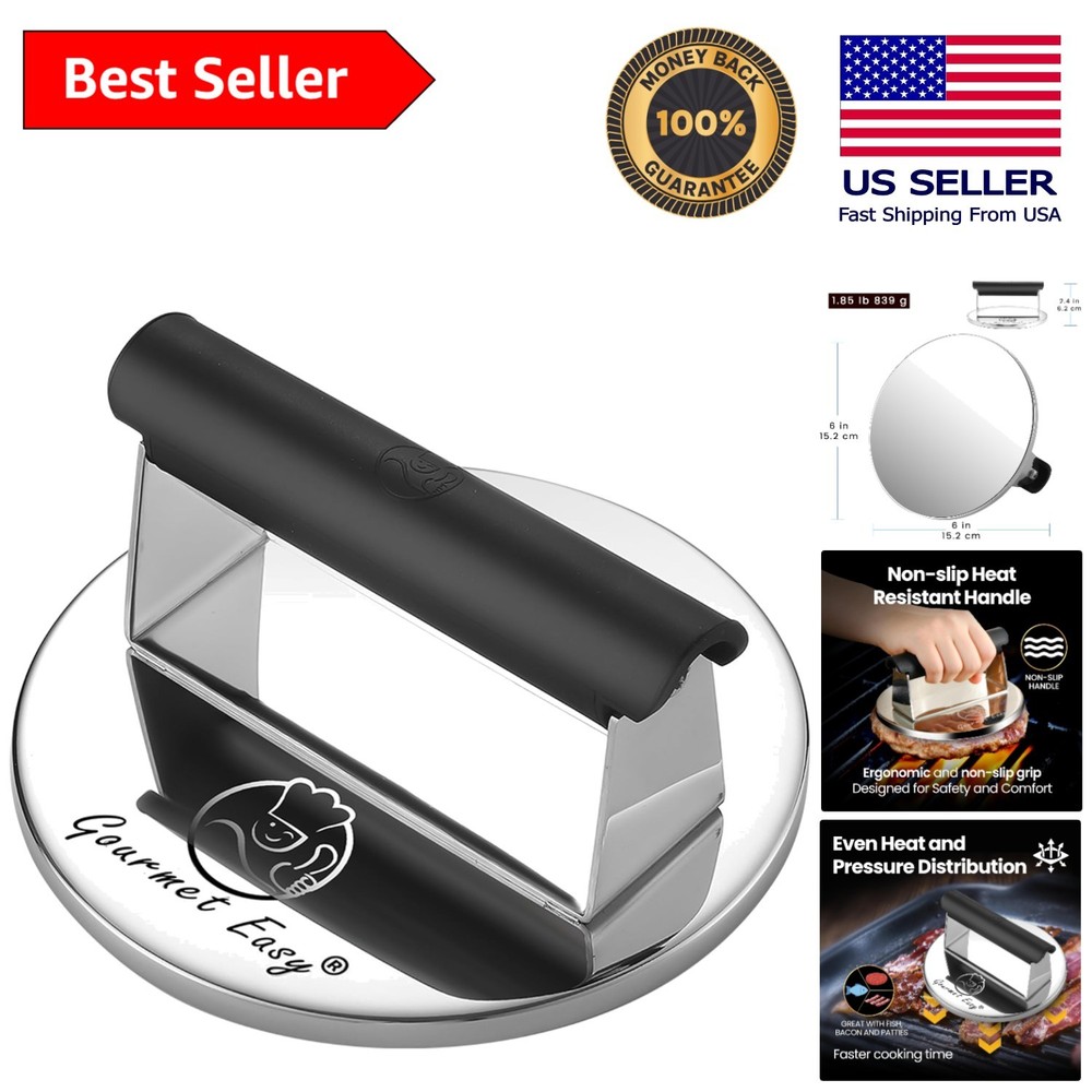 Versatile Stainless Steel Meat Press - Ideal for Grilling & Cooking Enthusiasts