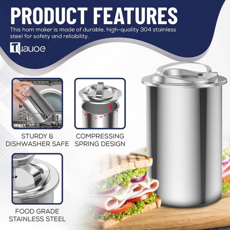 Deli Meat Press Stainless Steel Lunch Meat Maker 2.5Lb Capacity Healthy Homemade gallery