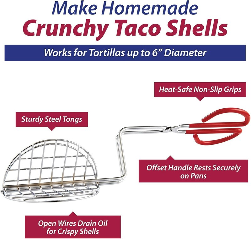 "Taco Maker Press Fried Taco Shells Mold Crisp Deep Fryer Kitchen Tools Gadgets gallery