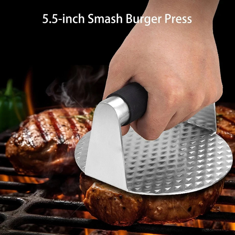 3PCS Smash Burger Press Kit - Hamburger Spatula Griddle Scraper NONSTICK gallery