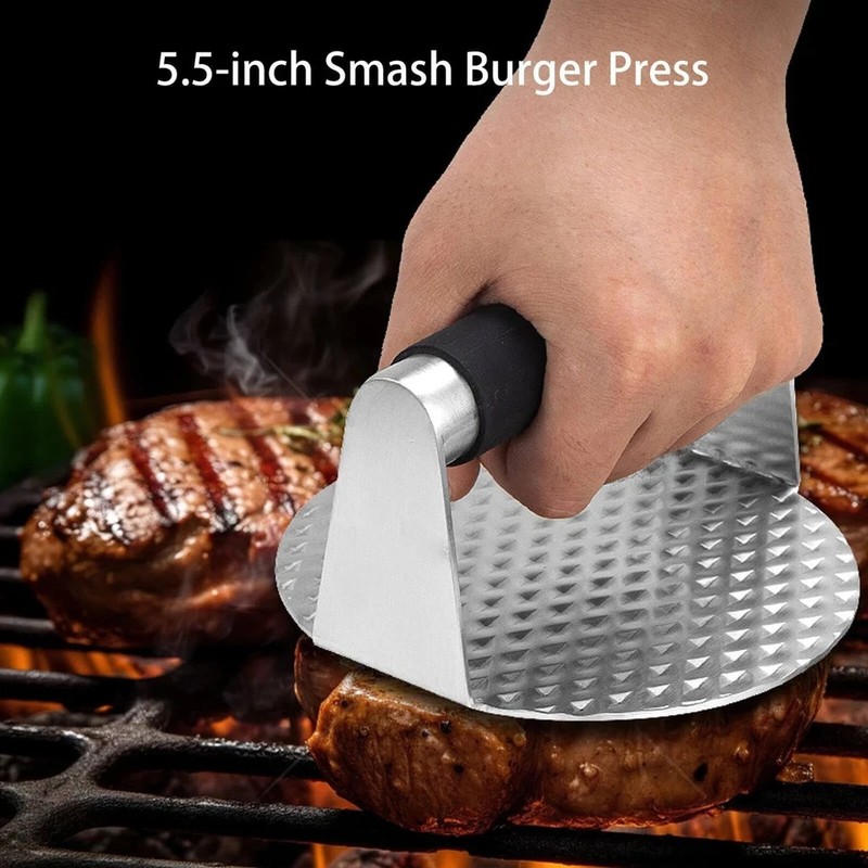 3PCS Smash Burger Press Kit - Hamburger Spatula Griddle Scraper NONSTICK gallery