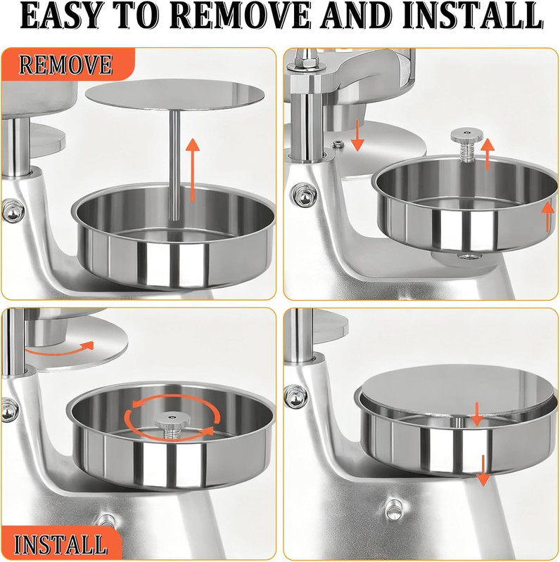 CTJ 3 in 1 Commercial Burger Patty Maker 4/5/6 Inch Hamburger Press - Heavy Duty gallery