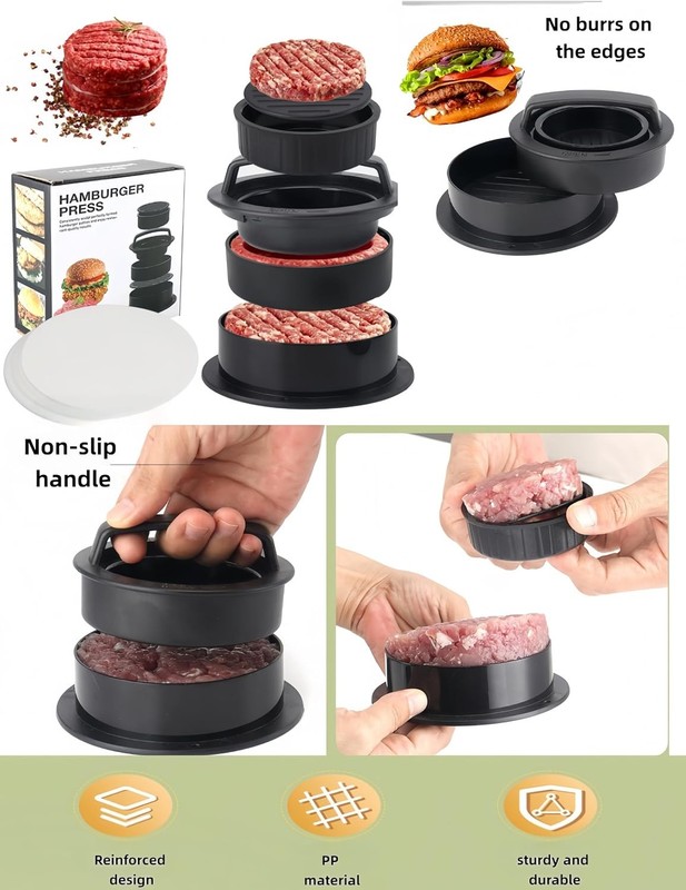 4-in-1 Hamburger Press Burger Press Patty Maker Slider Stuffed Burgers Sandwich gallery