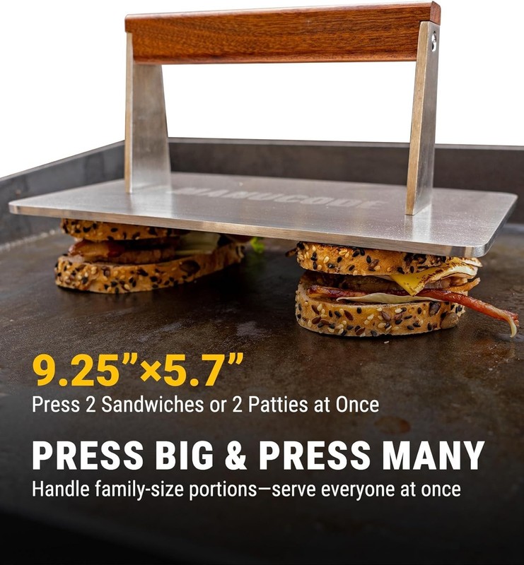 Durable 3.2 LB Bacon Press - Flat Bottom Design for Optimal Cooking Performance gallery
