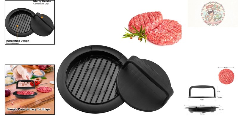 Compact Hamburger Press: Versatile Non-Stick Patty Maker for Kitchen Mastery gallery