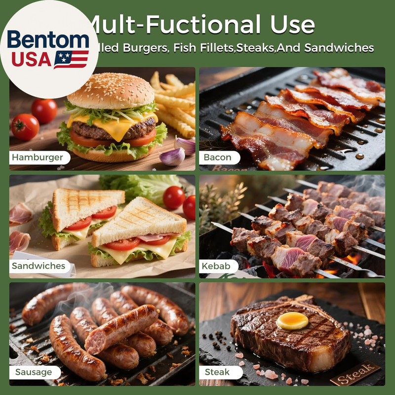 Cast Iron Smash Burger Press 7.1",Grill Bacon Meat Press Tool,Perfect for Blacks gallery