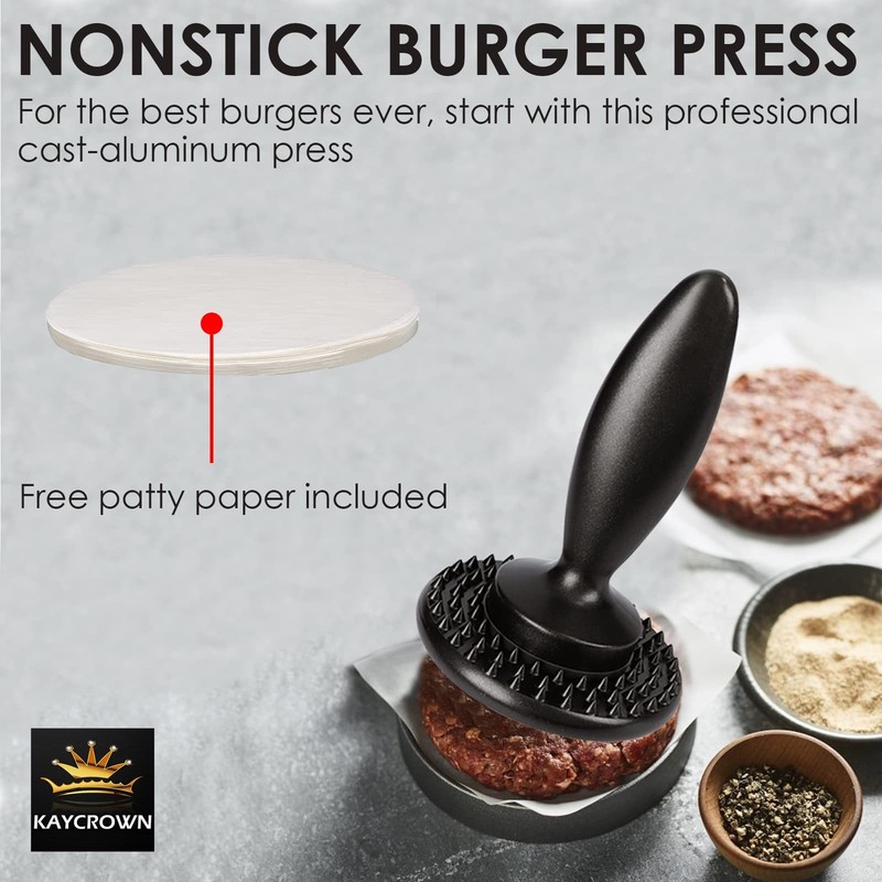 Burger Press Hamburger Press, Dual Sided Meat Tenderizer and Pounder, Hamburg... gallery