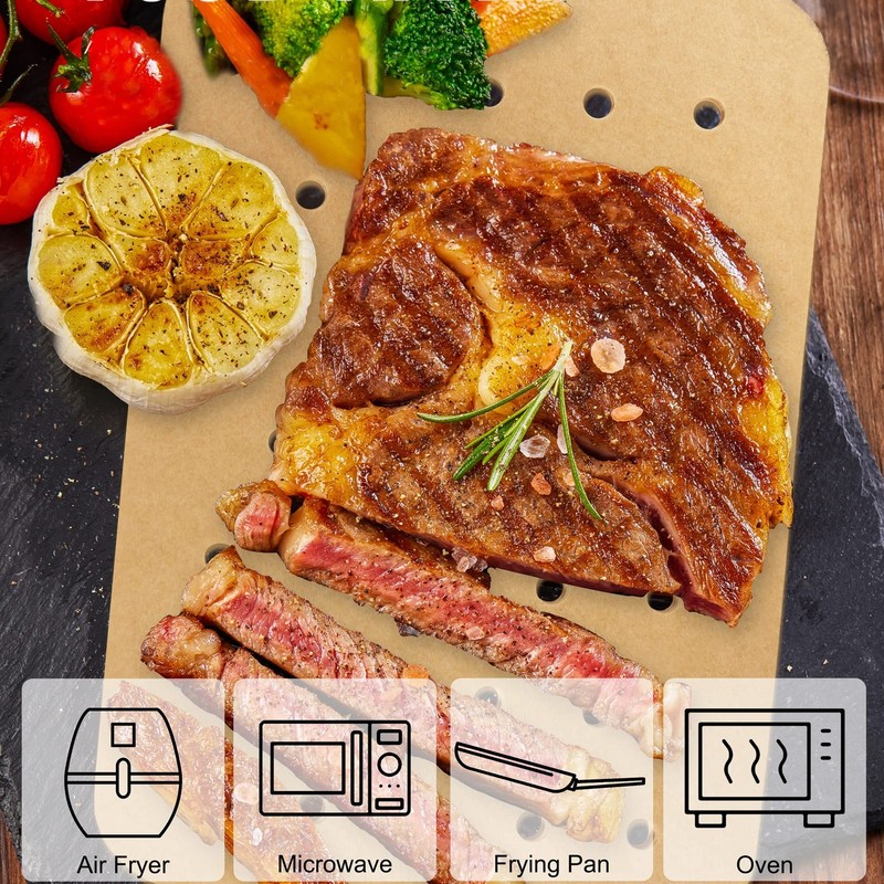 200 Pcs Air Fryer Disposable Paper Rectangle 8.2 Inch - 200Pcs, Unbleached gallery