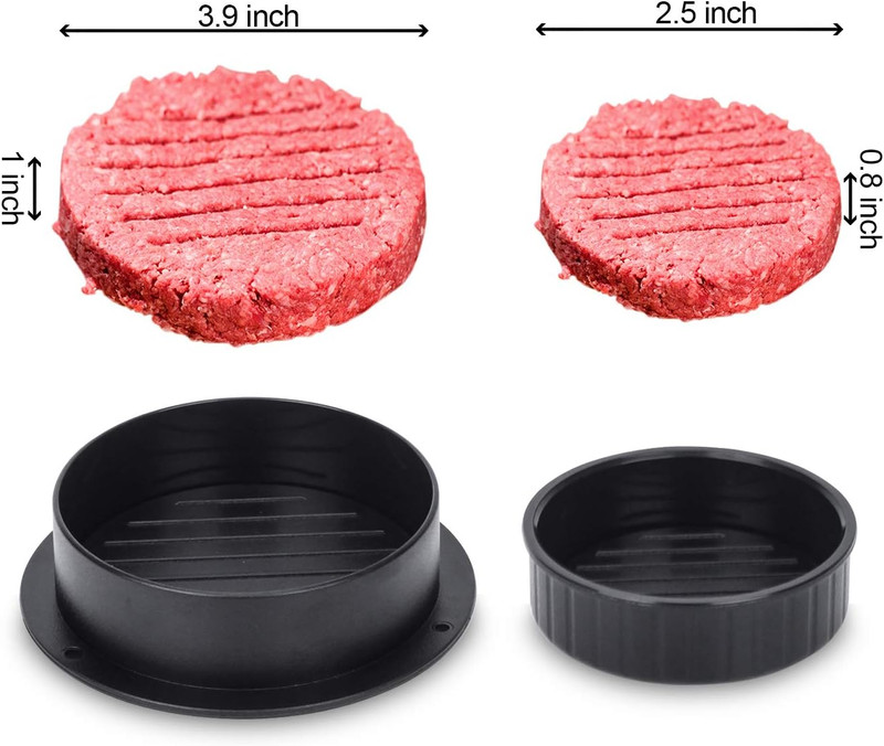3 in 1 Burger Press Patty Maker with 100 Papers Stuffed Slider Mold Tool gallery