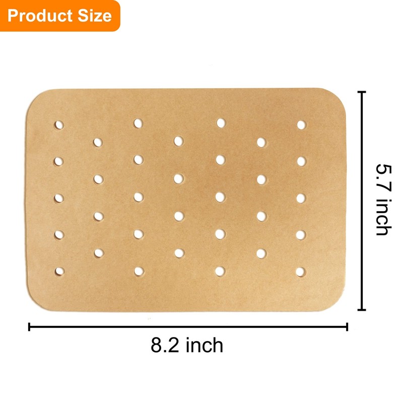 200 Pcs Air Fryer Disposable Paper Rectangle 8.2 Inch - 200Pcs, Unbleached gallery