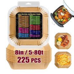 225PCS Air Fryer Liners for COSORI 6Qt, 8 Inch Square-8″, Natural
