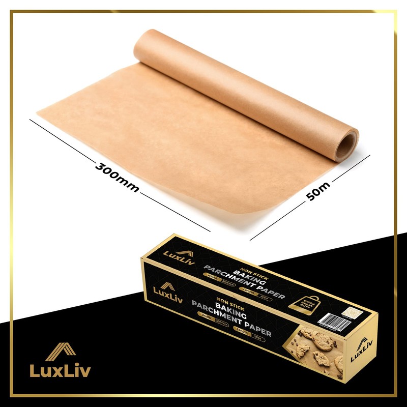 LuxLiv® Unbleached Brown Parchment Paper Roll – Natural 1ft x 164ft, gallery
