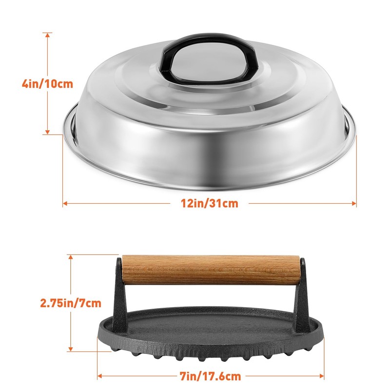BBQ Accessories 12 Inch Round Stainless Steel Basting Cover - Cheese Melting gallery