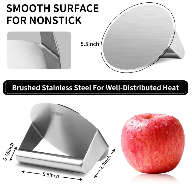 ALLTOP Smash Burger Press -Grill Essential,Stainless Steel 5.5 Inch, Silver gallery