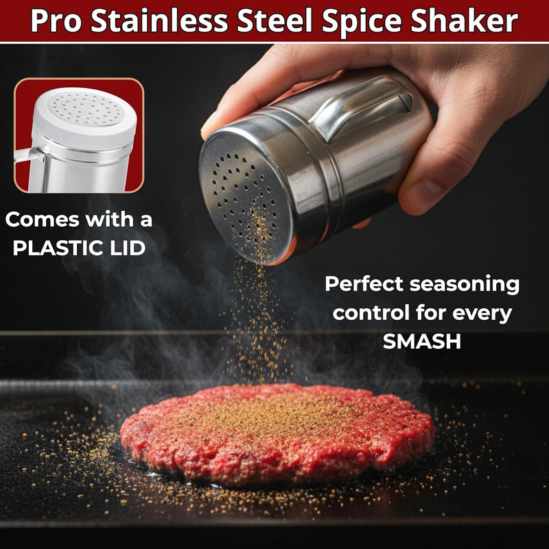 Gamalou® Smash Burger Press Kit: 7” Cast Iron Flat Press, 3-In-1 Hamburger Maker gallery