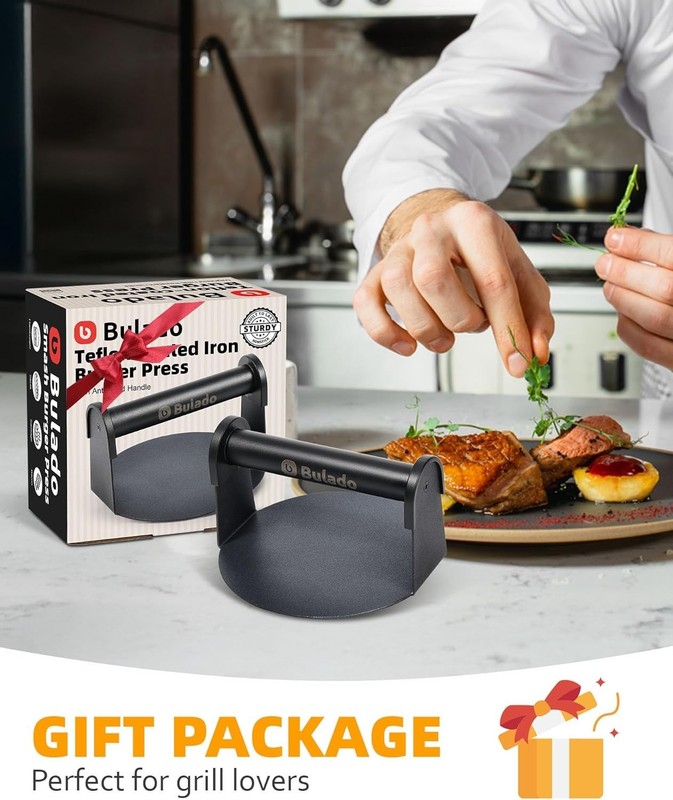 6-Inch Non-Stick Burger Press with Heat-Resistant Handle for Griddle & Grill gallery