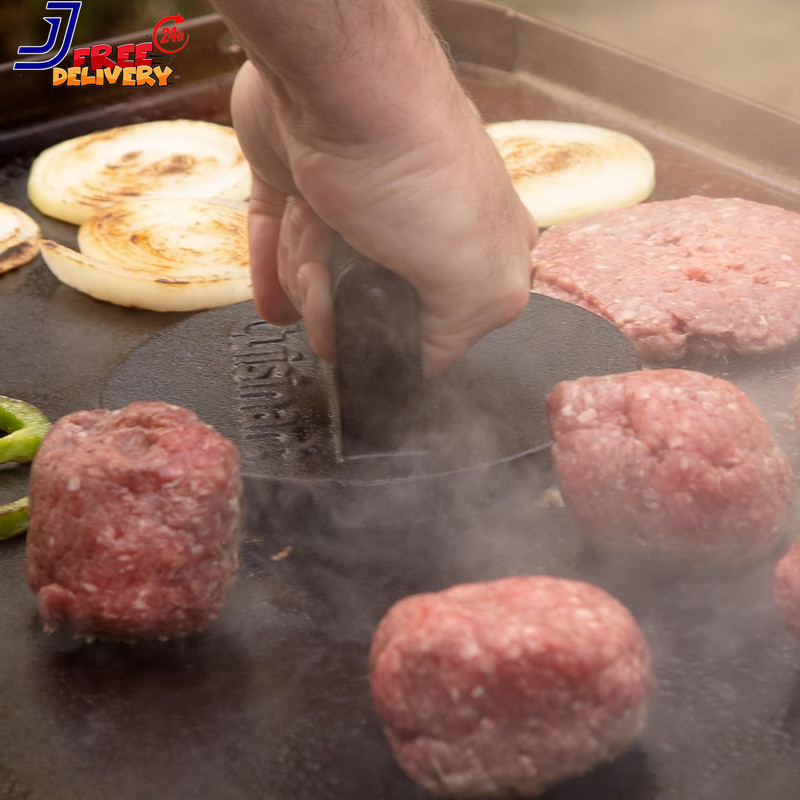6.5" Cast Iron Smashed Burger Press Juicy and Crispy Burgers for Bbqs Cookouts gallery