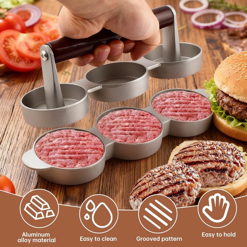 Mini Burger Press 100 Papers Meat Patty Maker Round Three 2.56-inch molds gallery