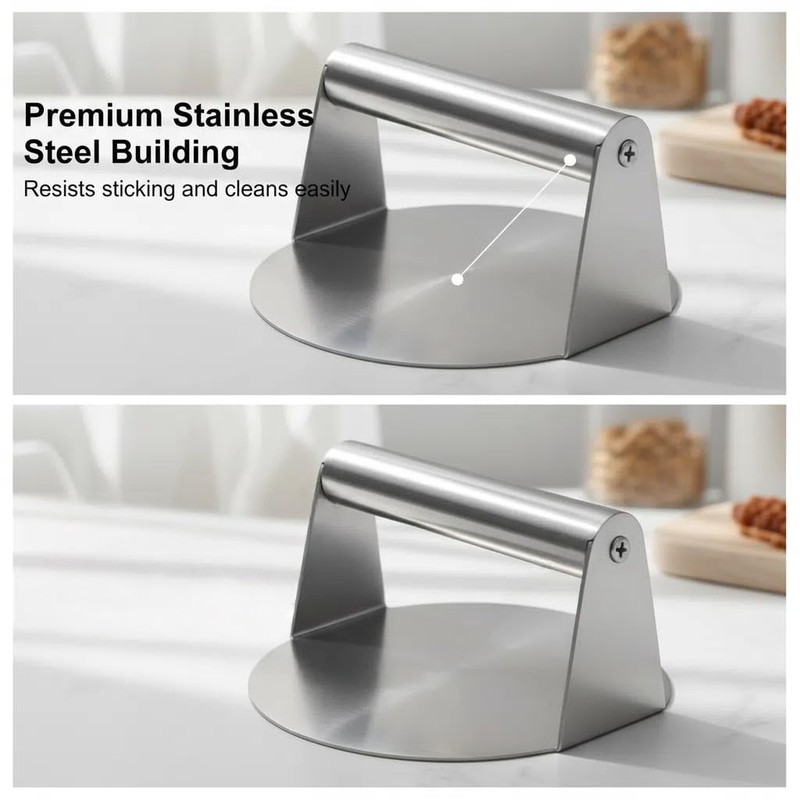 5.5 Inch Stainless Steel Burger Press Non Stick Smash Hamburger Press for BBQ gallery