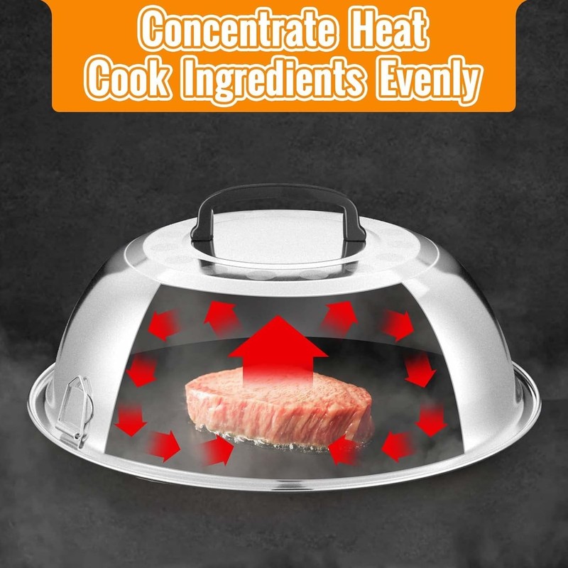 Heavy-Duty 8.5-Inch Burger Press with 12-Inch Basting Cover for Seamless Cooking gallery