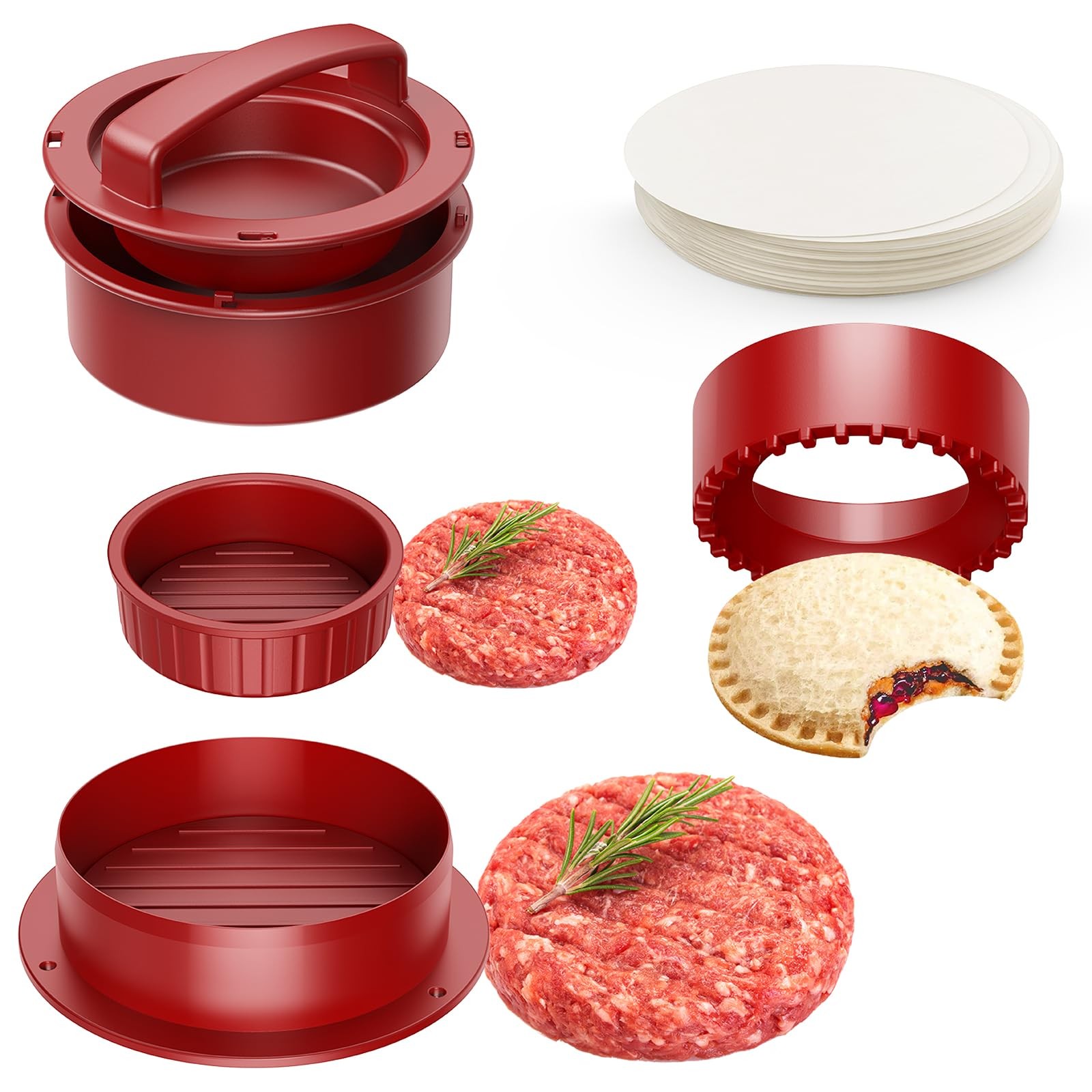 Hamburger Press, 4in1 Burger Press Patty Maker Slider, Stuffed Burgers S gallery