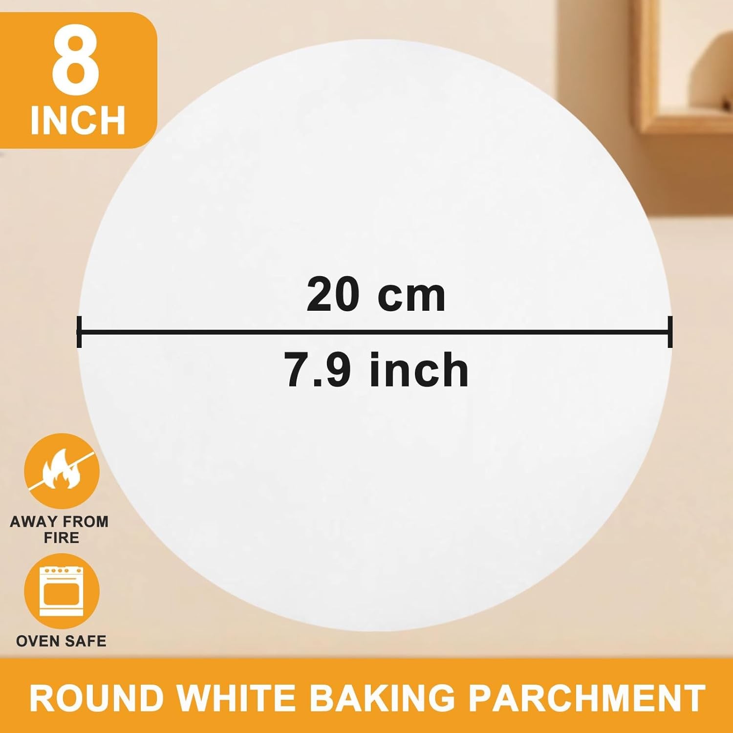 150 Pcs-8 Inch Non-Stick Parchment Rounds, Precut Round 8 Inch, White gallery