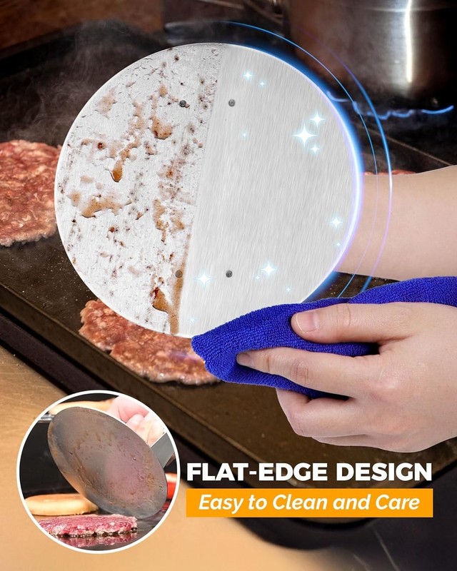 Versatile Appliance: 6.2" Stainless Steel Burger Smasher for Griddles & Skillets gallery
