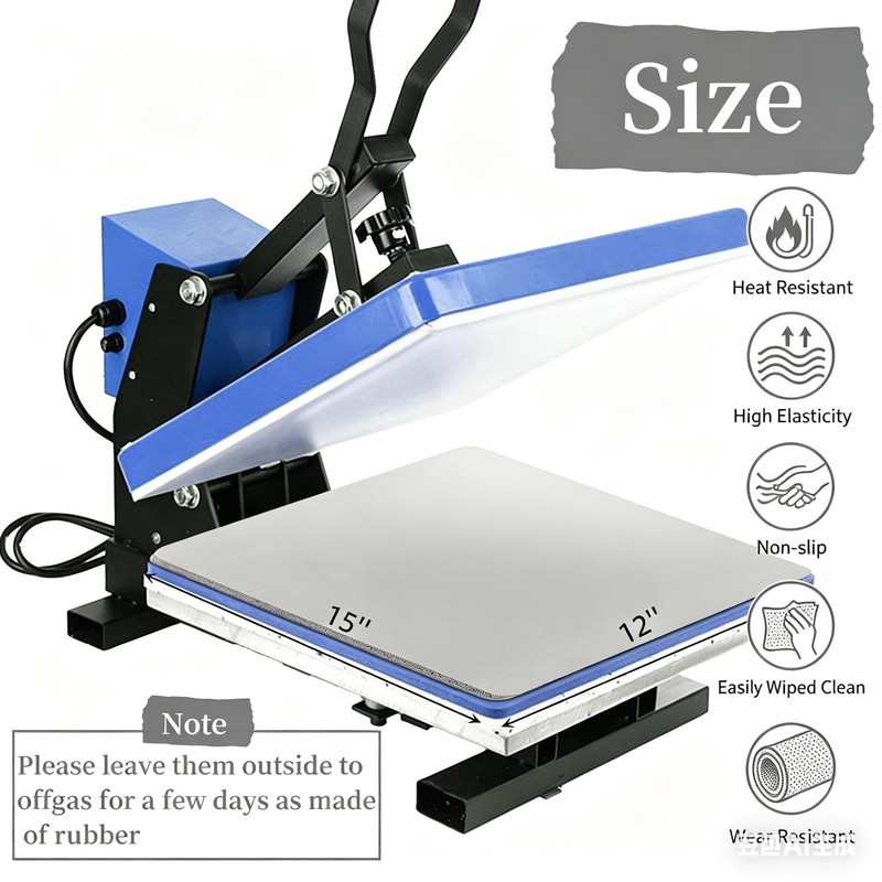 WRINGKIT 2 Pack Silicone Heat Press Mat 15 x 12 Inch, Heat Press Pad 0.3" Thi... gallery