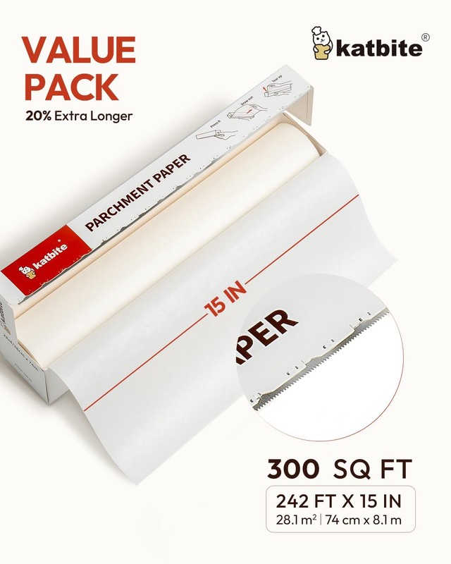 Katbite 15in x 242ft, 300 Sq.Ft Value Pack Parchment 15 in x 242 ft, White gallery