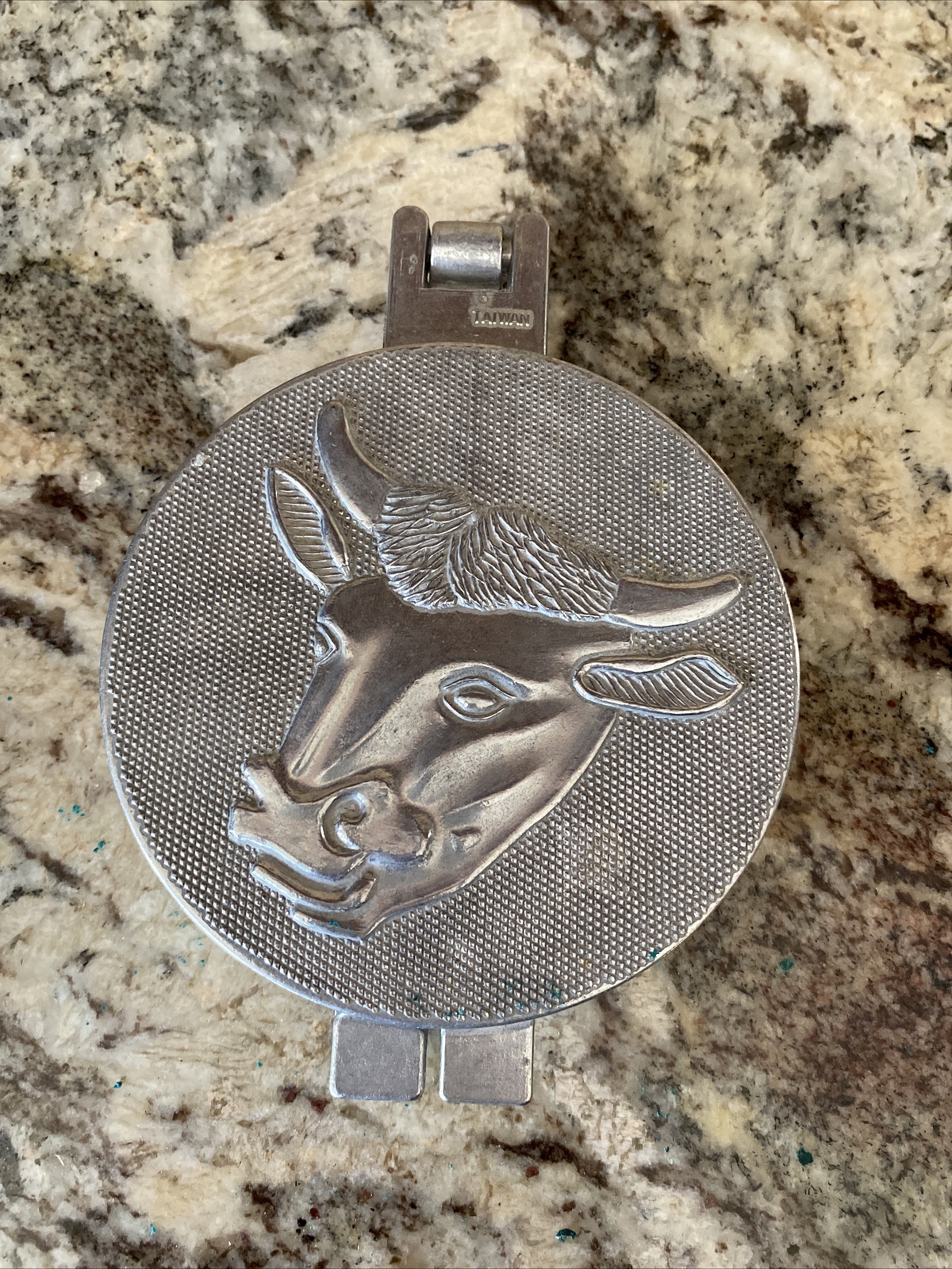 Vintage Farmhouse Cow Metal Hamburger Patty Press Embossed Kitchen Tool gallery