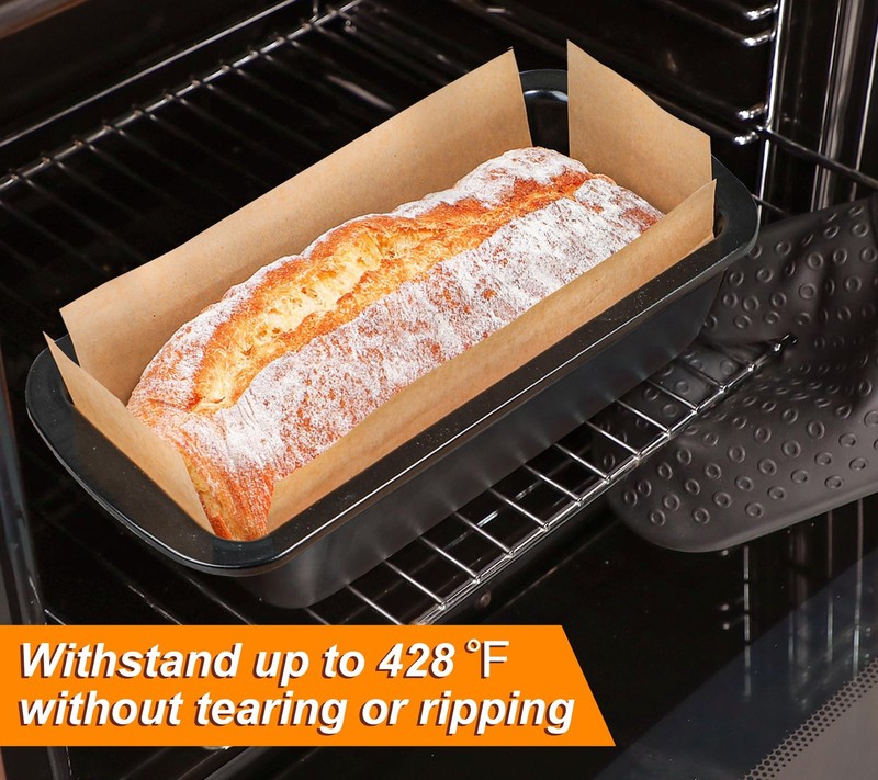 Webake Unbleached Parchment Paper Large Loaf Pan Liners for 13x5, Brown 13x5 gallery