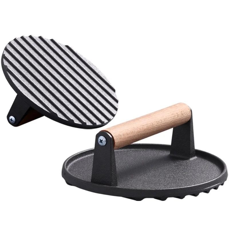 Steak Burger Press Round Rectangular Uncoated Heavy-duty Meat Press Iron gallery