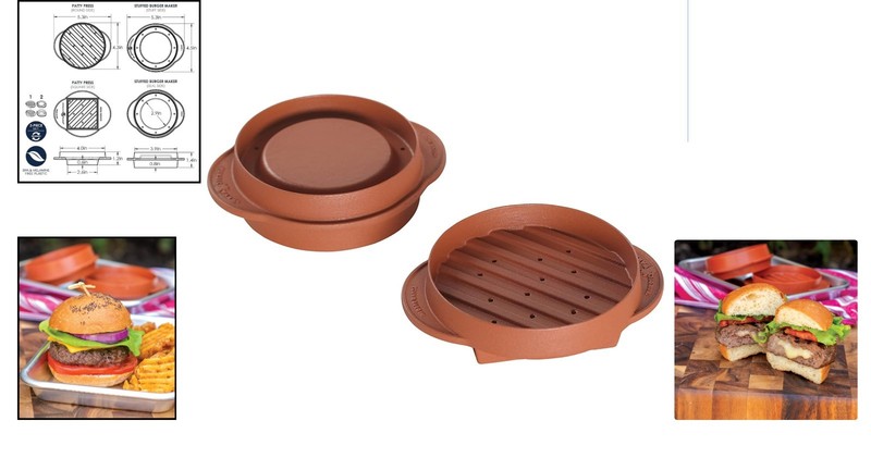 365 Indoor/Outdoor Stuffed Burger Maker & Patty Press - Create Perfect Burgers gallery