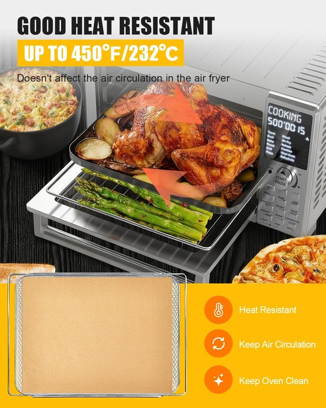 134PCs Air Fryer Liners For Nuwave Bravo XL Pro 30QT, Burlywood+Black gallery