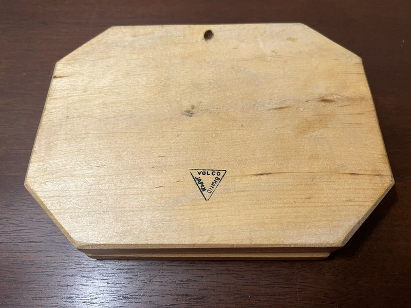Vintage Volco Brand Hamburger Press Japanese Wood Painted Chef Made In Japan gallery