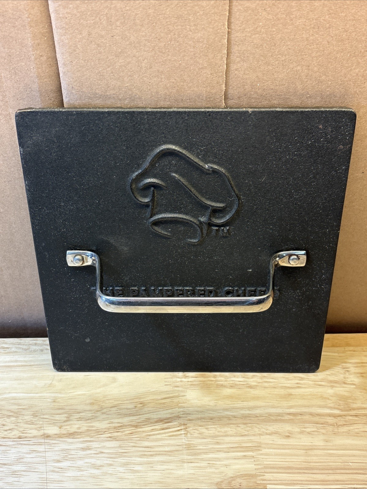 PAMPERED CHEF - PANINI Heavy SQUARE GRILL Press BURGER Bacon 8.5" gallery