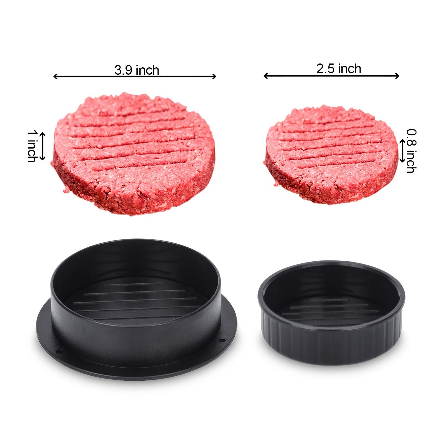 Burger Press Hamburger Patty Maker with 100Pcs Paper 3 in 1 Adjustable gallery