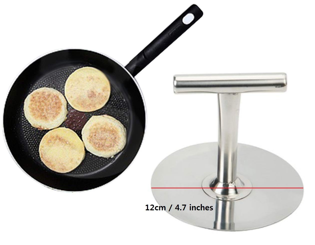 Korean Style Pancake Hotteok Hand Presser All Stainless Steel T-shape Handle... gallery