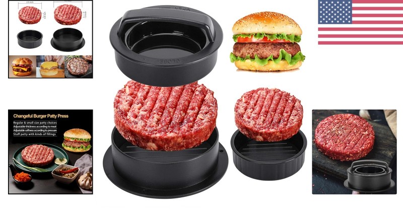 Compact 3 in 1 Burger Maker Press - Ideal for Grill Lovers and Kitchen Masters gallery