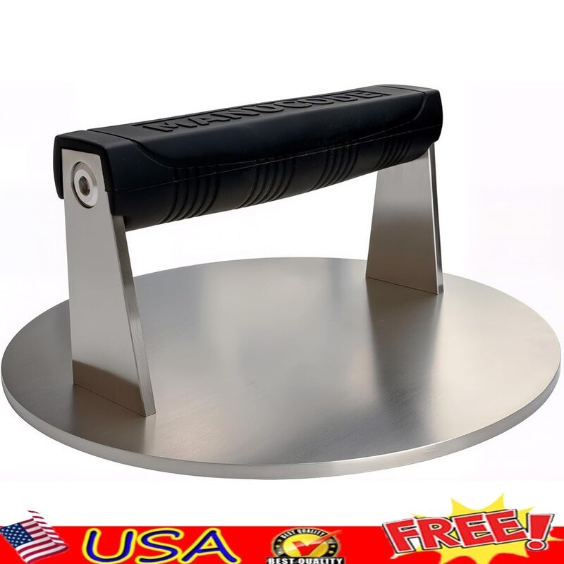Stainless Steel Burger Press Meat Weight Even Cooking Bacon Steak Fish Panini US gallery
