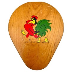 Vintage 1950s Japan Blaté Provincial Rooster Wooden Hamburger Press Wall Plaque