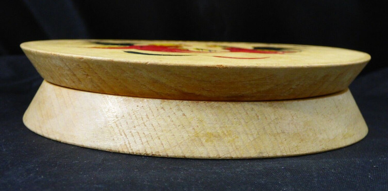 Rooster Chicken Hamburger Burger Press Wooden Fighting Hand Painted Vintage gallery