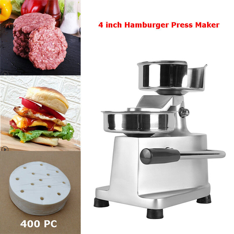 Commercial Burger Press 4 inch Hamburger Patty Maker 100mm NonStick Pounder gallery