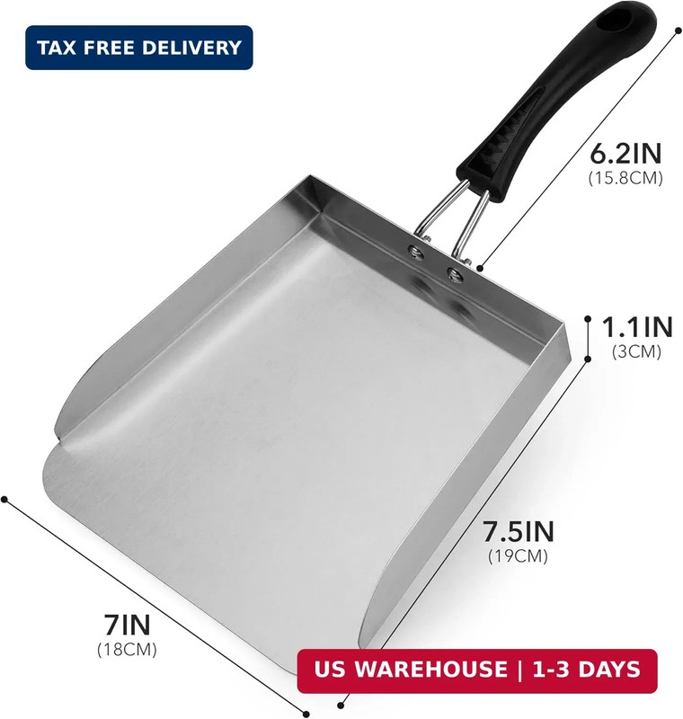 Stanbroil 2 Pack Smash Burger Spatula, Stainless Steel Griddle Food Mover, Large gallery