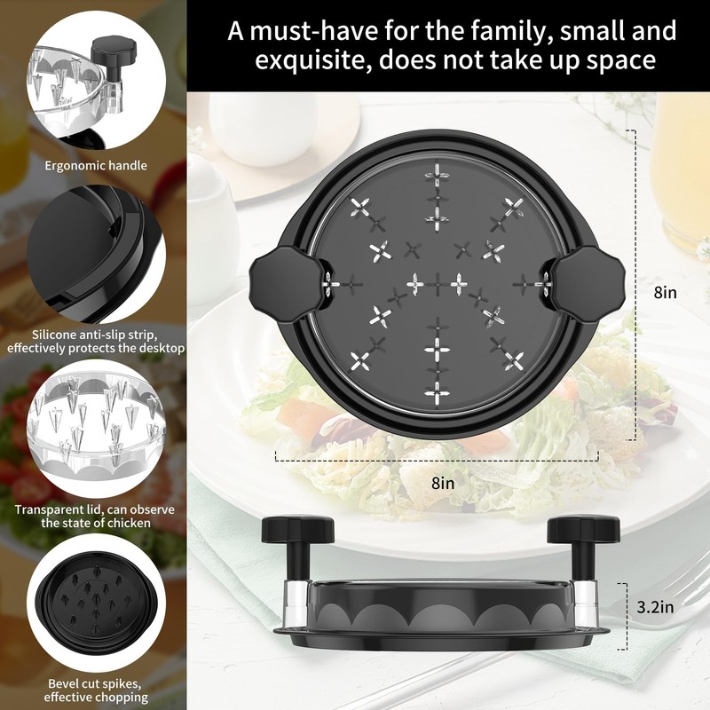 Chicken Shredder - Desmenuzador De Pollo, Meat 10in, Black gallery