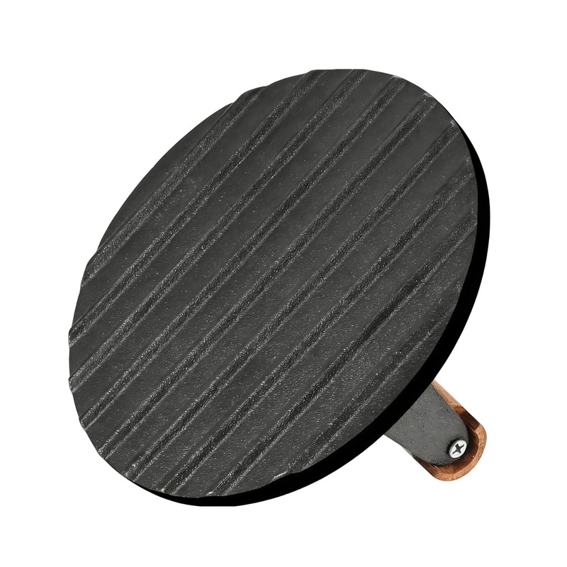 Round Heavy Duty Cast Iron Grill Press Wood Handle Steak Bacon 7 In 2 PCS gallery