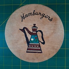Vintage Wooden HAMBURGER PRESS Hand Painted Art Coffee Tea Chocolate Pot JAPAN