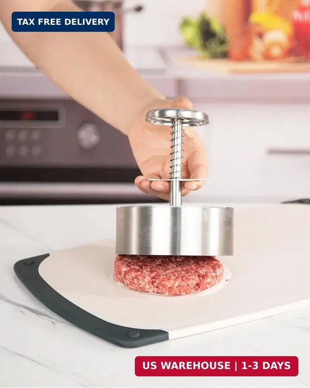 Brigii 304 Stainless Steel Burger Press - 4.5" Hamburger Patty Maker, Heavy Duty gallery
