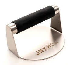JNXHON 5.5inches 304Stainless Steel Burger Press, Round Smasher Black